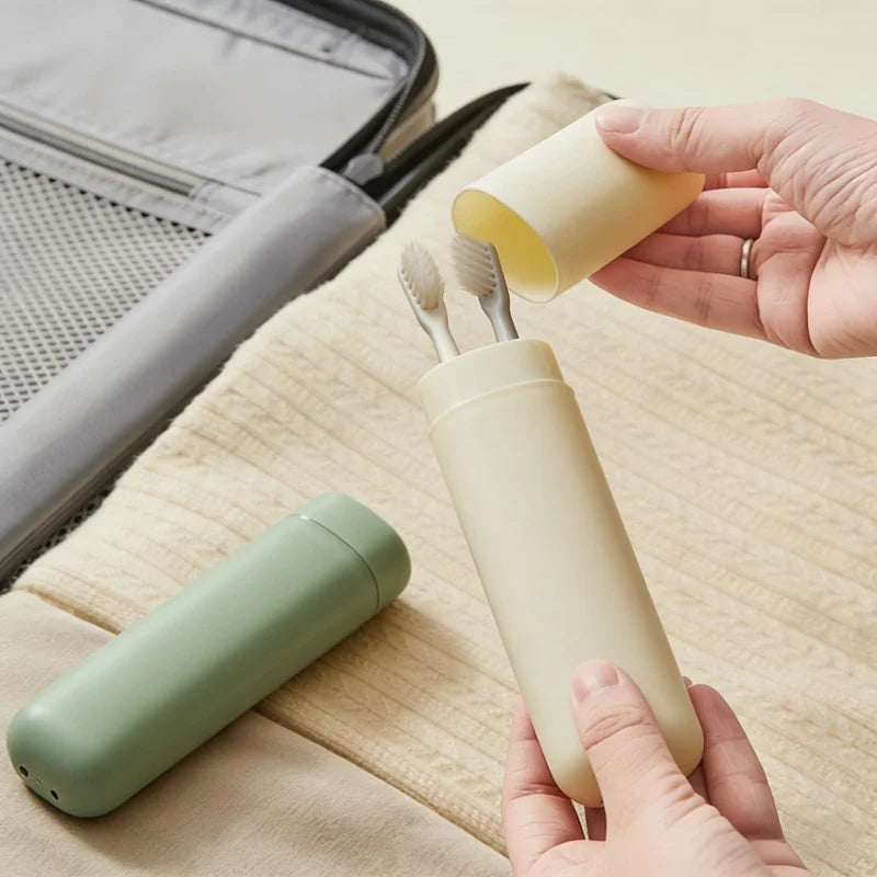 Unisex travel toiletry storage set, essential for business trips and travel, portable toothbrush, toothpaste, mouthwash cup stor