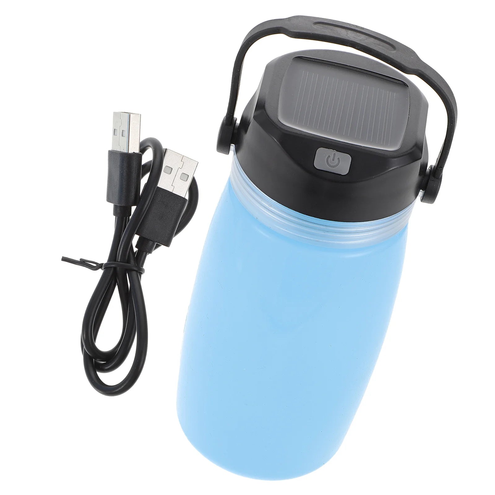 1Pc Solar Charging Kettle USB Powered Camping Kettle Lightweight Portable Water Boiling Cup for Outdoor Travel Hiking Emergency
