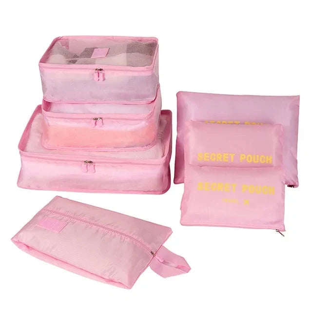 6/7 Piece Set Travel Storage Bag Large Capacity Luggage Clothes Sorting Organizer Set Suitcase Pouch Case Shoes Packing Cube Bag