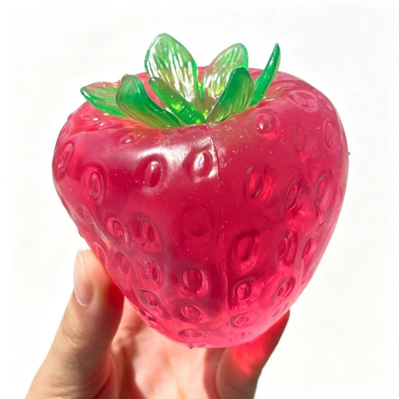 Squishy Coconut Oil Strawberry Stress Ball Toy Creative Strawberry No Rebound Squeeze Fidget Toy ASMR Sensory Stress Relief Toys