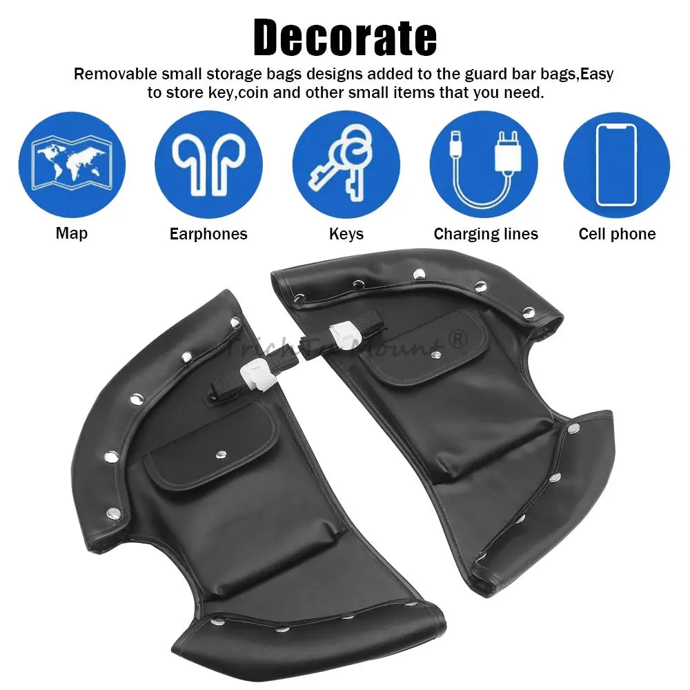 Motorcycle Engine Crash Bar Bags Protection Rider PU Leather Leg Warmer Bag Chaps Soft Lowers For Indian Chief Vintage Chieftain
