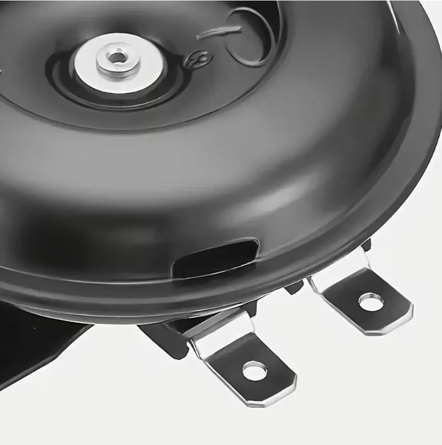 [Customer Favorite] Universal Motorcycle Electric 12V Round Black Basin Air Horn Motorbike Loud Disc Speaker 105dB, Pack of 1, f
