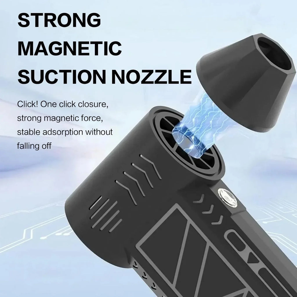 Electric Air Blower 3 Speed 110000 RPM Cordless Air Duster Rechargeable Jet Dry Blower USB Powered Portable Cleaning Tool for Car Vacuum Cleaner Auto Interior Dust Removal High Power Compact Duster for Automotive Electronics