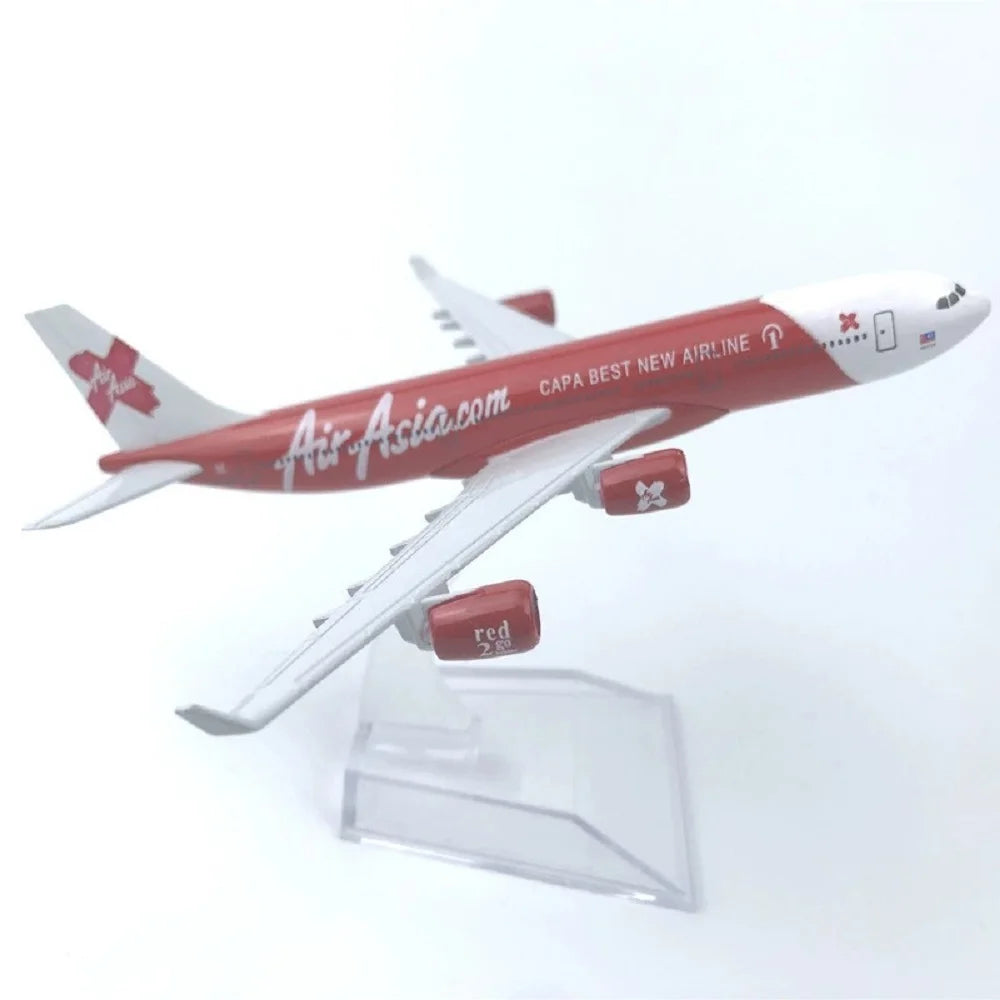 16cm 1/400 Metal Scale Aircraft A340 Asia Airways Toy Airplane For Children Gifts Diecast Plane Static Collection Display