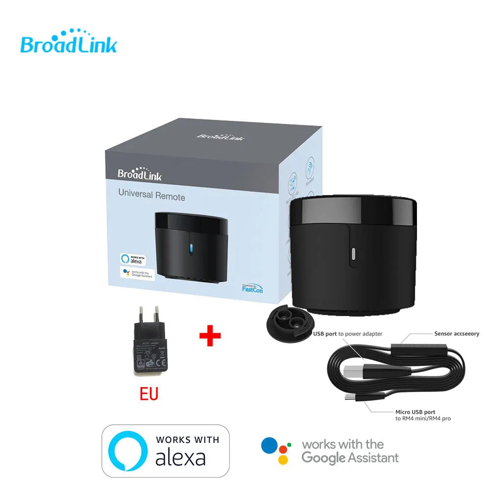 Broadlink RM4mini+HTS2 EU/UK/US/AU PLUG IR Remote Controller Air/TV Set-top Box Temperature Humidity Sensor with Alexa google
