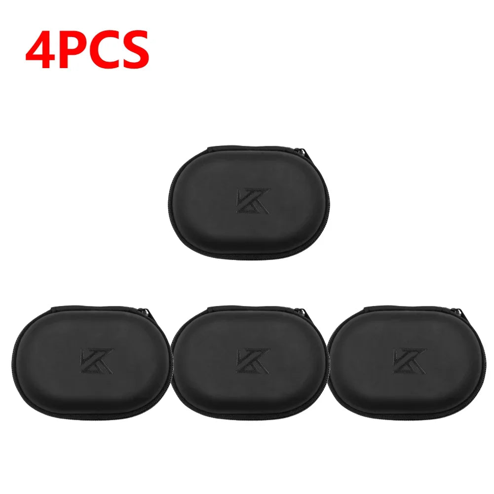 1-10PCS Wired Earphones Storage Bag Universal Wired Headphones Carrying Case PU Storage Box Organizer Bag for KZ BA10 AS10 ES4