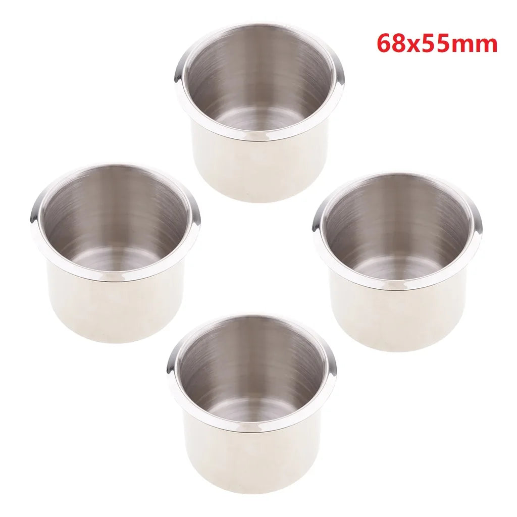Stainless Steel Poker Table Cup Holder Inserts Recessed Cup Drink Holder for Car Boat Truck Water Bottle Holder
