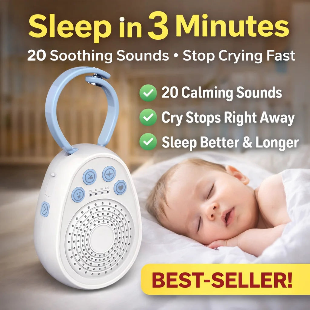 Baby White Noise Machine, Sleep in 3 Minutes, 20 Soothing Sounds, Portable USB Mini Sleep Device for Newborn, Travel & Crib