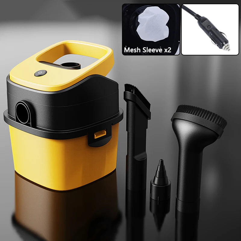 12V Bucket Car Vacuum Cleaner Wet and Dry Use Multi-functional Portable Powerful Suction Large Capacity With Multiple Nozzles