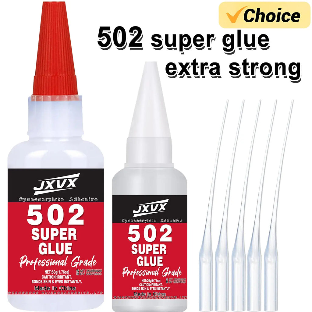 JXVX 50g 502 Super Metal Glue - Industrial Strength Metal Adhesive for Stainless Steel, Aluminum Alloy, Automotive and More - Quick Set in 15 Seconds,With Precision Distributor.