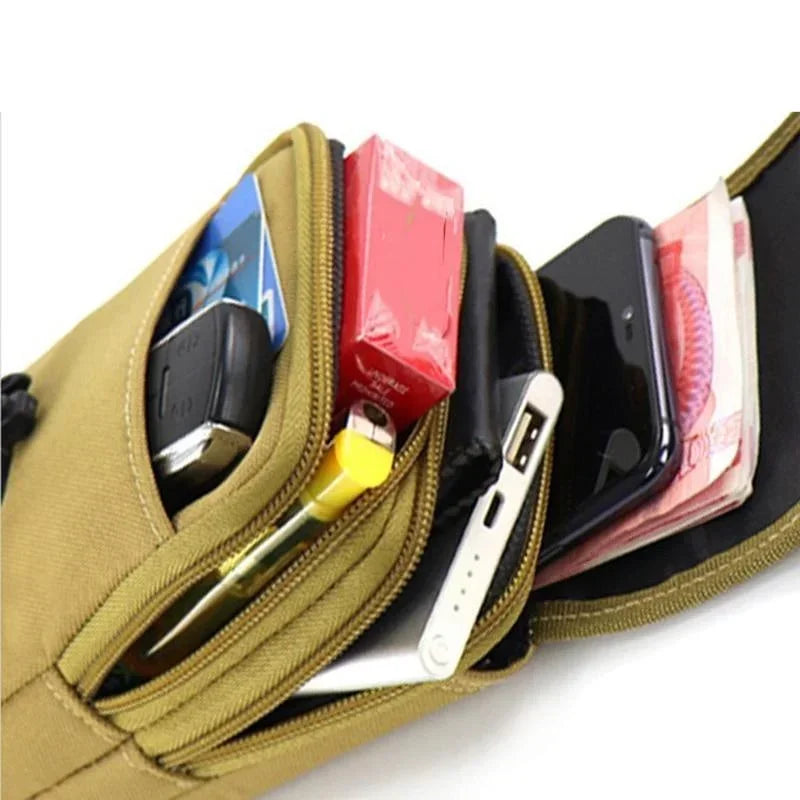 Outdoor Waterproof Military Waist Pack Men Phone Pouch Camping Hunting Tactical Waist Bag Double Layer Men's Purse