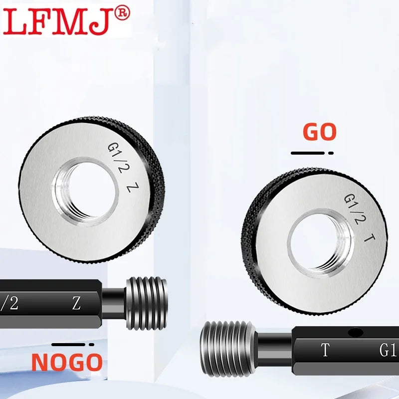 Straight Pipe 1PCS Thread Plug Gauge / 1SET(1*GO+1*NOGO) Thread Ring Gauge Measure Tool G1/8 G1/4 G3/8 5/8 7/8 1/2 3/4 1/16 G1''