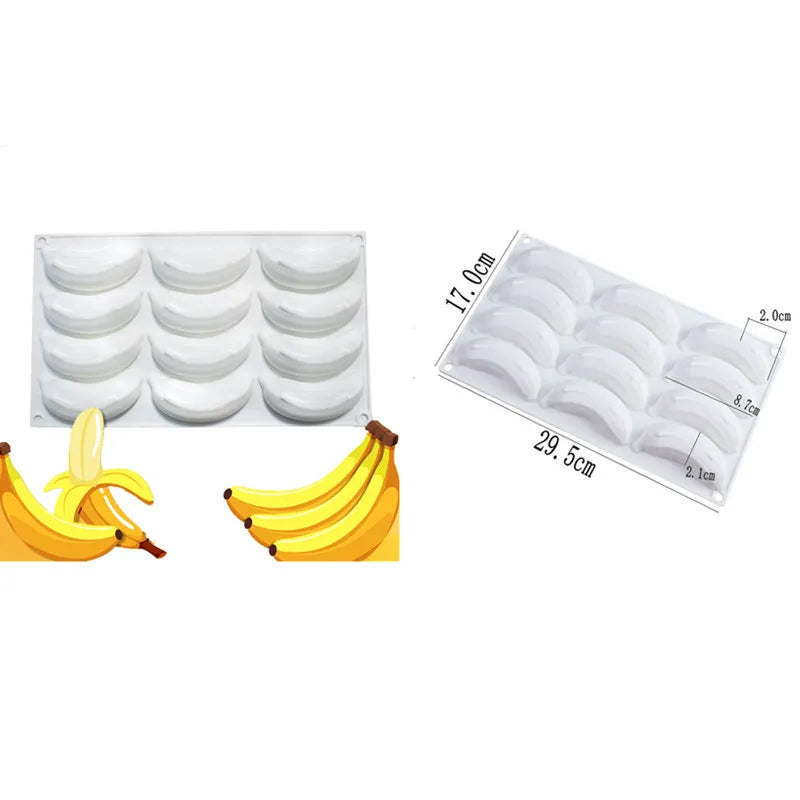 1pcs Pineapple Pear Peach Fruit Series Cake Silicone Mold Mango Orange Baking Mousse Mould Strawberry French Dessert Mousse Mold