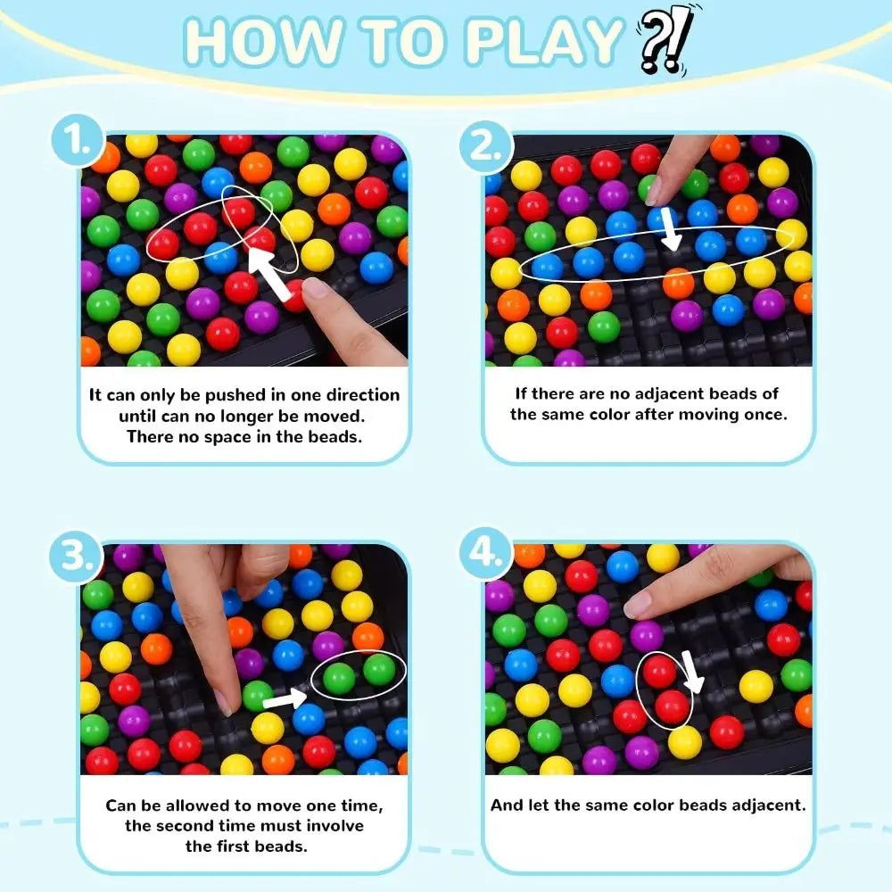 Plastic Intellectual Chessboard Parent-child Intelligent Brain Game Interaction Puzzle Toy Rainbow Ball Matching Toys Board Game