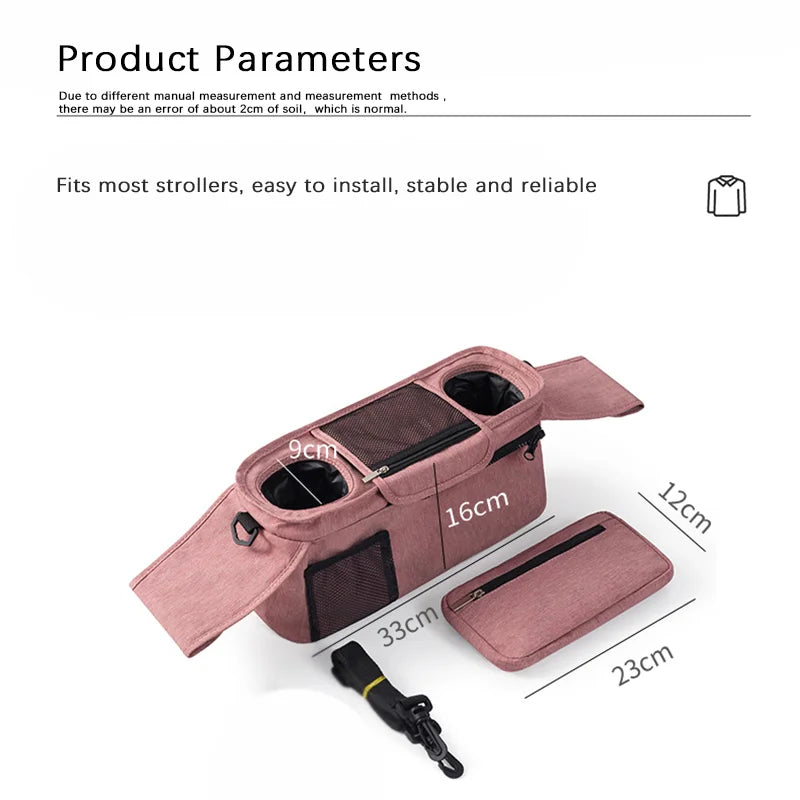 Baby Stroller Storage Baby Travel Hanging Bag Mummy Shoulder Bag Phone Bottle Holder Pram Diaper Bag Baby Stroller Accessories