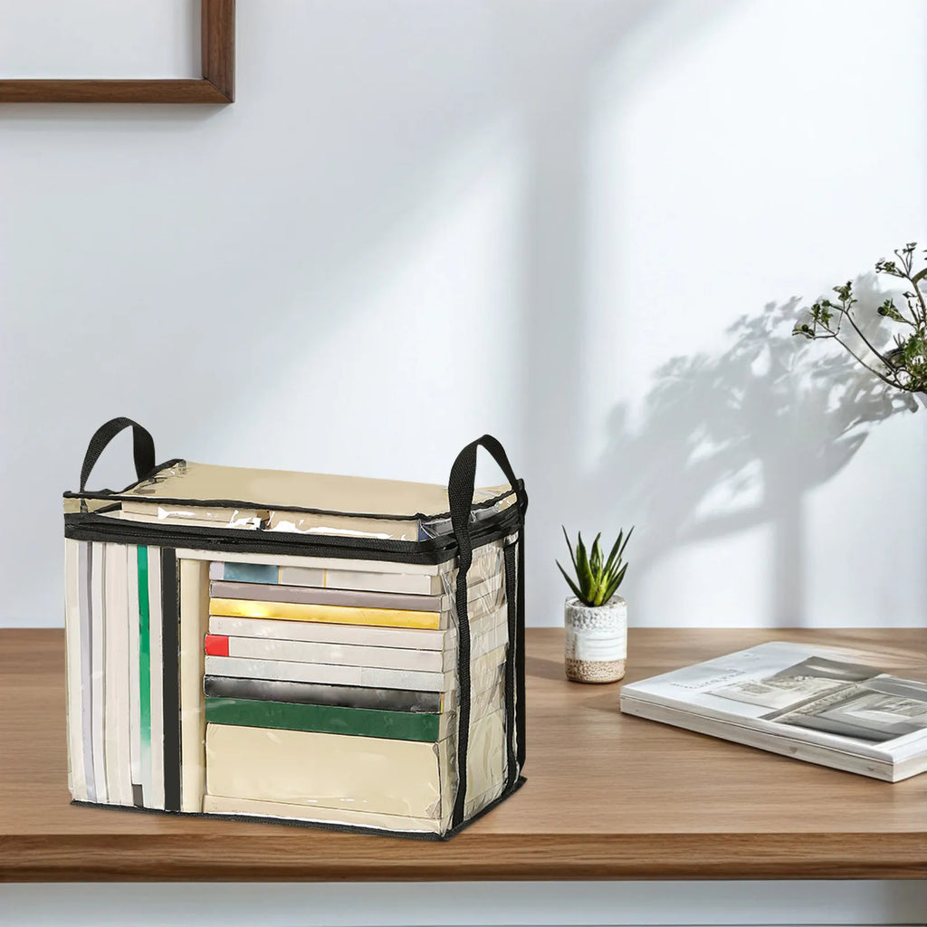 Foldable Transparent Storage Box Portable Student Book Cube Large Capacity Waterproof Clear Organizer Container