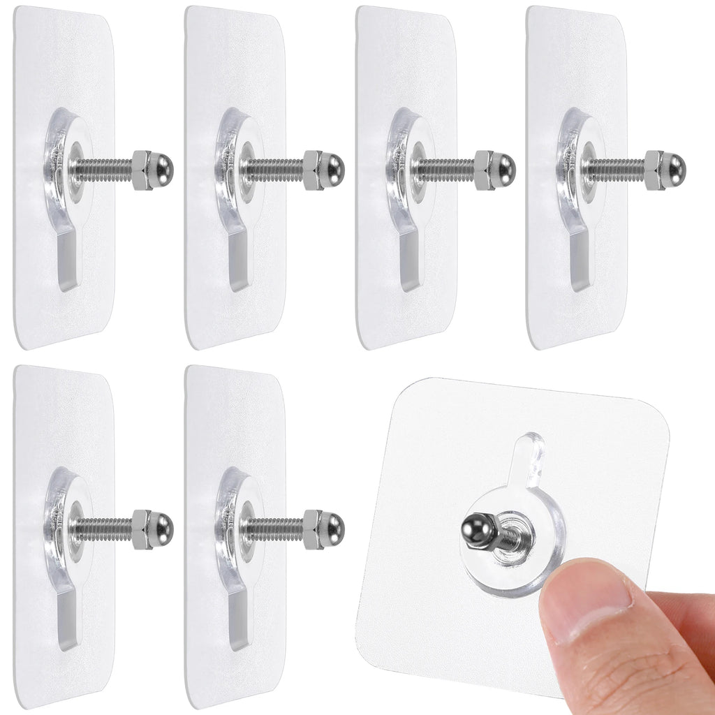 10Pcs No Trace Screw Stickers Invisible Nails Self Adhesive Thick Glue Wall Hooks Non Trace Hook Kitchen Sticker Home Use Multi