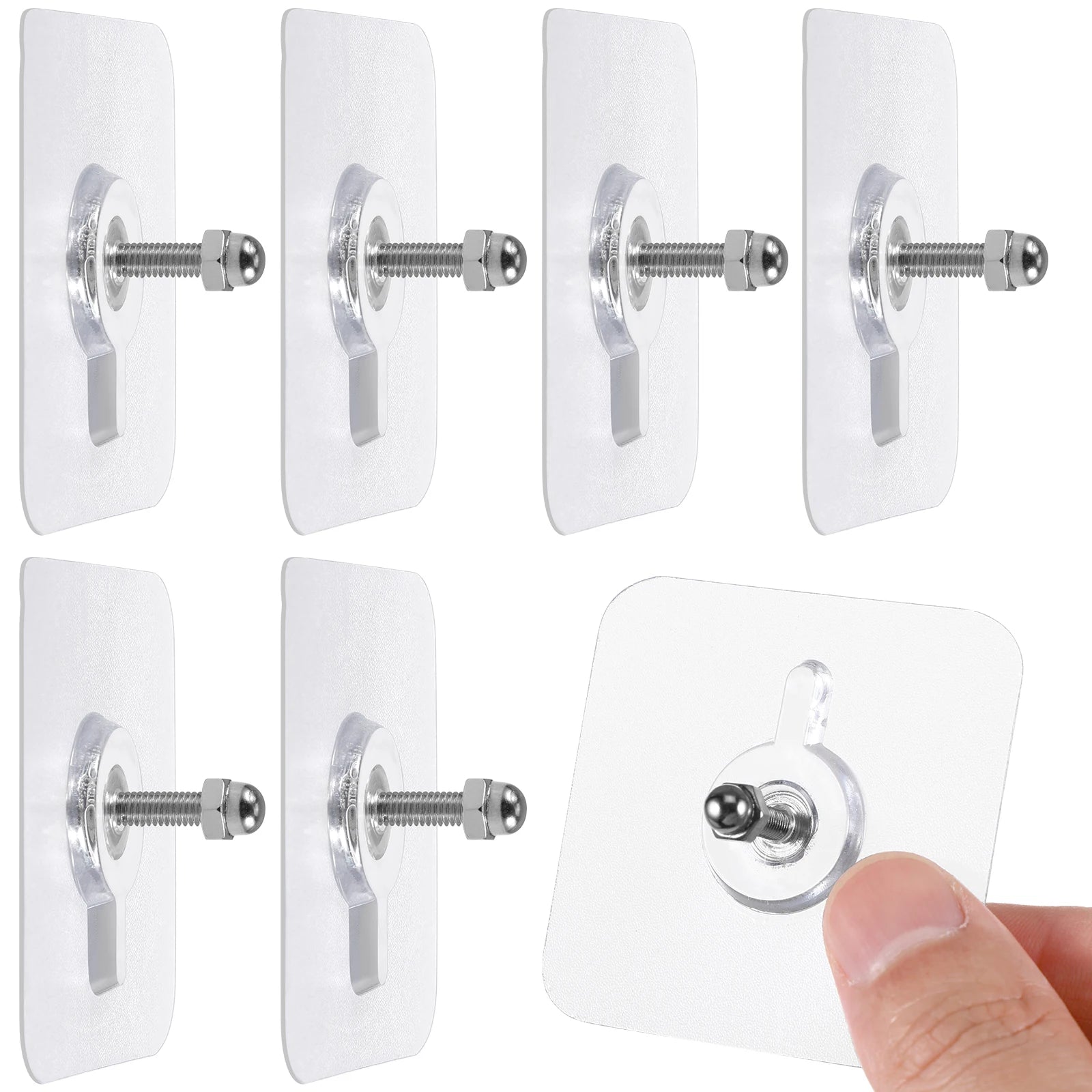 10Pcs No Trace Screw Stickers Invisible Nails Self Adhesive Thick Glue Wall Hooks Non Trace Hook Kitchen Sticker Home Use Multi