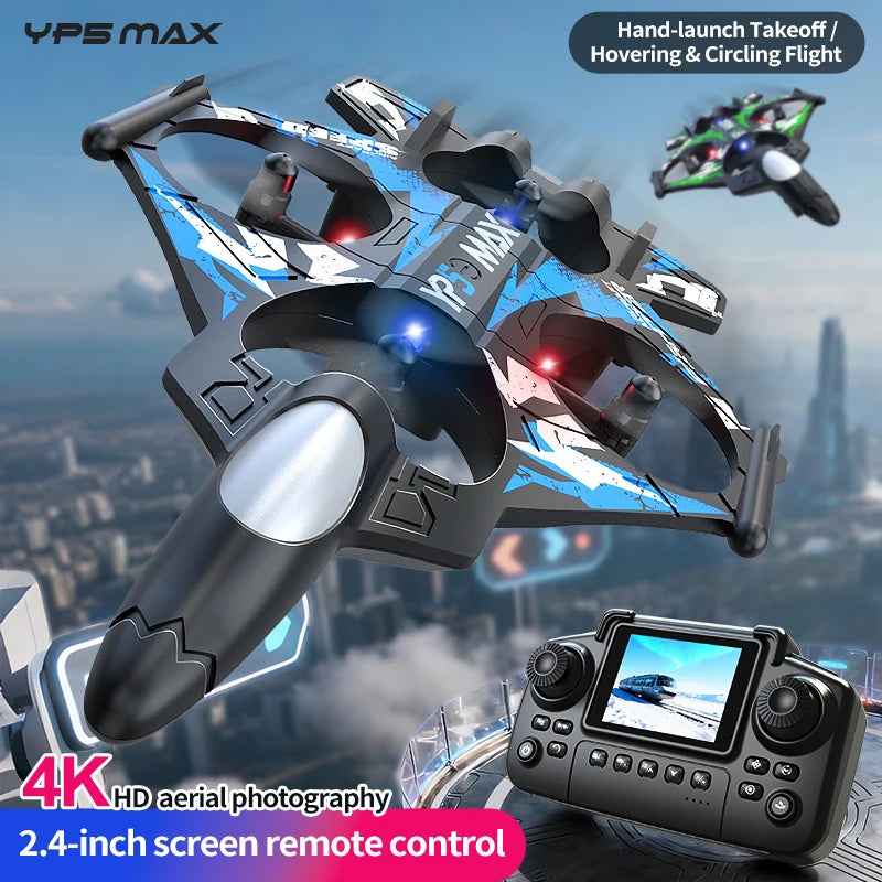 YP5MAX FPV Drone 4K HD Camera Screen Remote Control launch Hovering Circling Flight EPP Anti-Collision Easy Control Kid Toy Gift