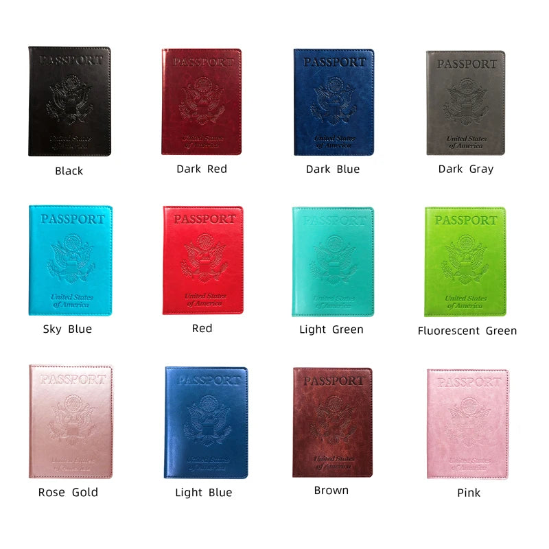 Travel Passport Cover Card Protector Women Men Embossing Travel ID&Document Passport Holder Business PU Leather Wallet Case NEW