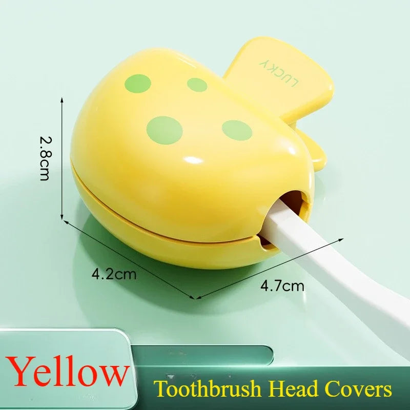 Cute Travel Toothbrush Head Covers Toothbrush Protector Cap Brush Pod Case Protective Portable Plastic Clip for Household Travel