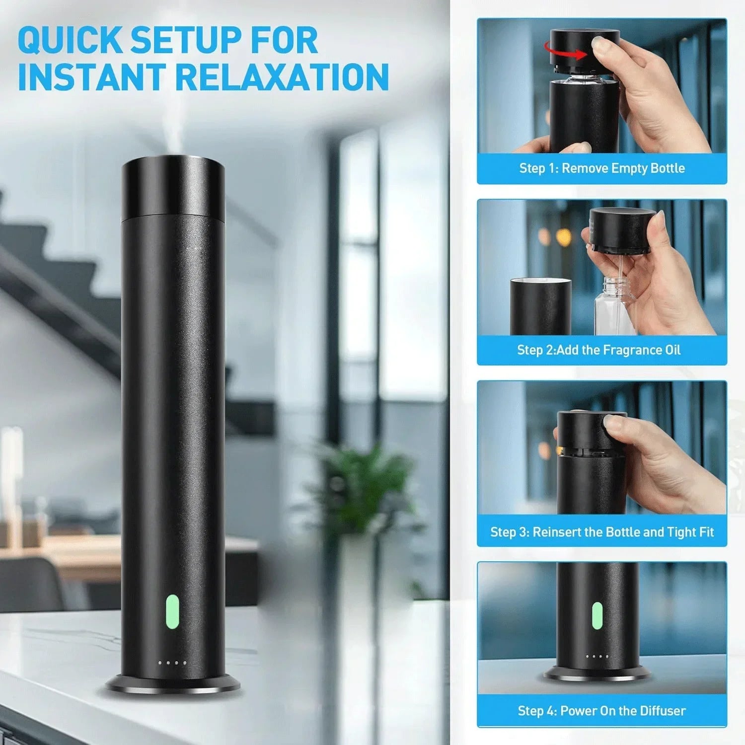 Home Fragrance Diffuser for Essential Oil Professional Aroma Diffuser Machine with Remote 100m² Electric Smell Distributor