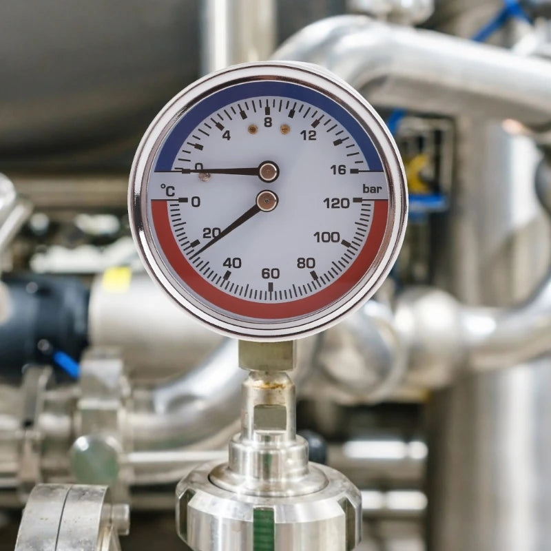 K1KA Thermal Pressure Gauge 0-16Bar 0-120℃ Stainless Thermo-manometer Boiler Temperature Pressure Gauge for Floor Heating