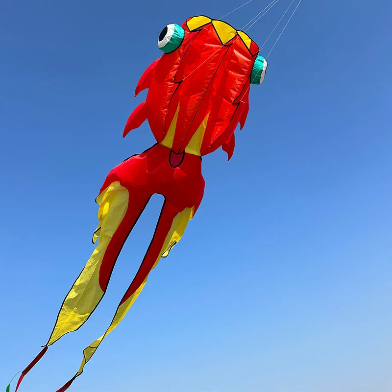 10M 3D Goldfish Soft Kite 3 Air Inlet Inflatable Nylon Large Beach Professional Kites Easy To Fly and Tear Proof Cometa Gigante