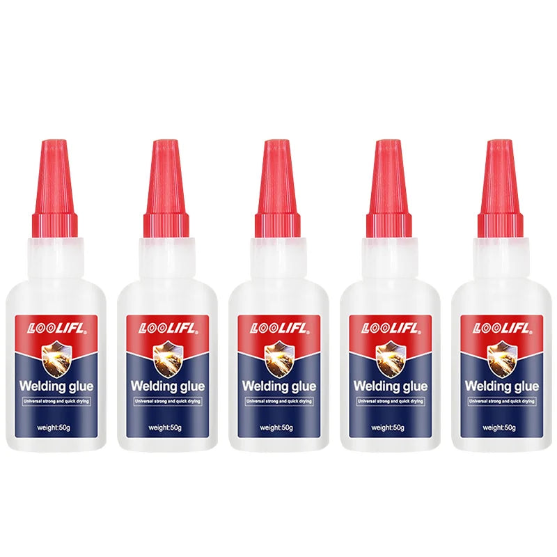 Loolifl 50g High-Strength Welding Oil-Based Glue, Universal Strong Instant Adhesive, Suitable for Resin, Ceramics, Metal, Glass, Wood, Leather, Crafts, Super Glue