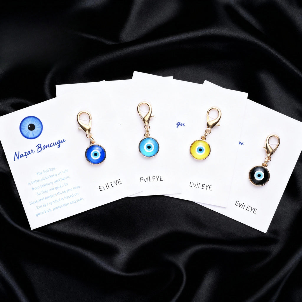 1pc Trendy Turkish Blue Evil Eye Keychain with Cute Charm Personalized Key Ring Stylish Bag Decoration Accessories Fashion Gift