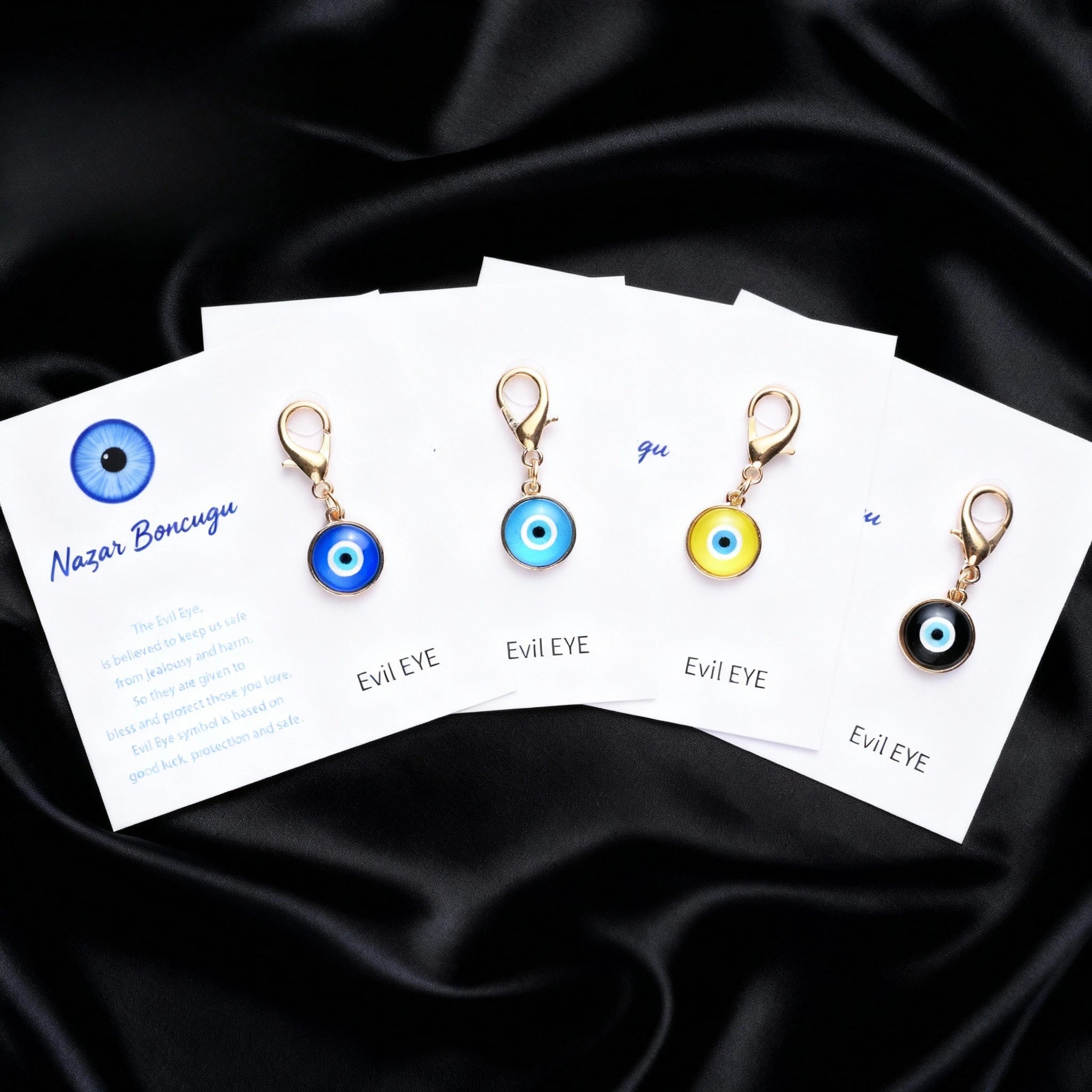 1pc Trendy Turkish Blue Evil Eye Keychain with Cute Charm Personalized Key Ring Stylish Bag Decoration Accessories Fashion Gift