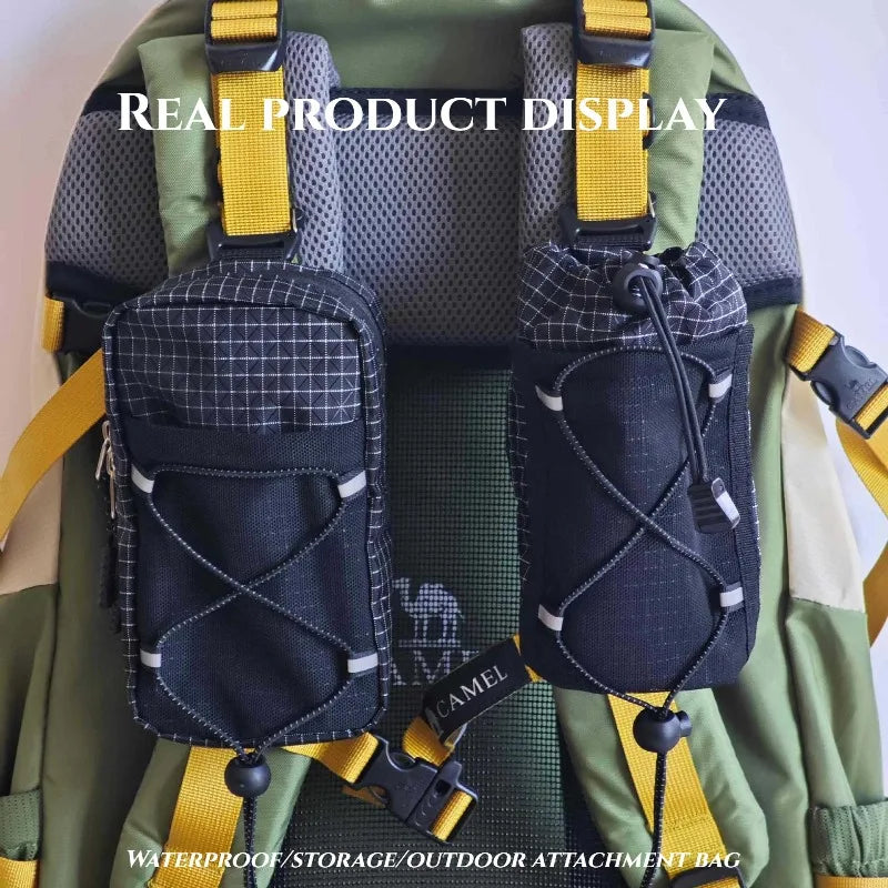Outdoor Backpack Attachment Storage Bag Nylon Ultralight Portable Phone Bottle Pouch for Mountaineering Hiking Travel Gear