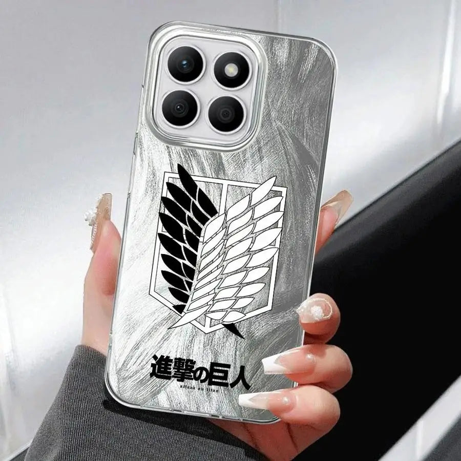 A-Attack On T-Titan Logo Case for Honor X8c X7b X9c 200 Pro X9a 200 400 Lite X8a X9b X8b Black Soft Shell