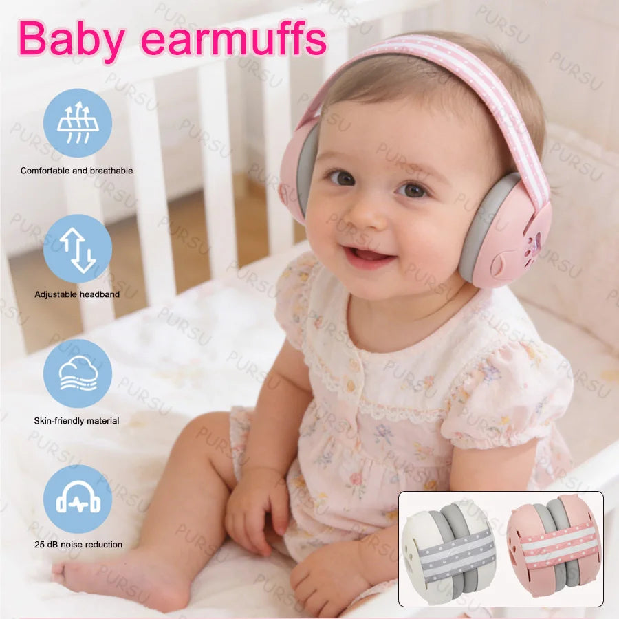 Baby Ear Protection for Babies Toddlers Elastic Noise Reduction Earmuffs Baby Headphones Against Hearing Damage Improves Sleep
