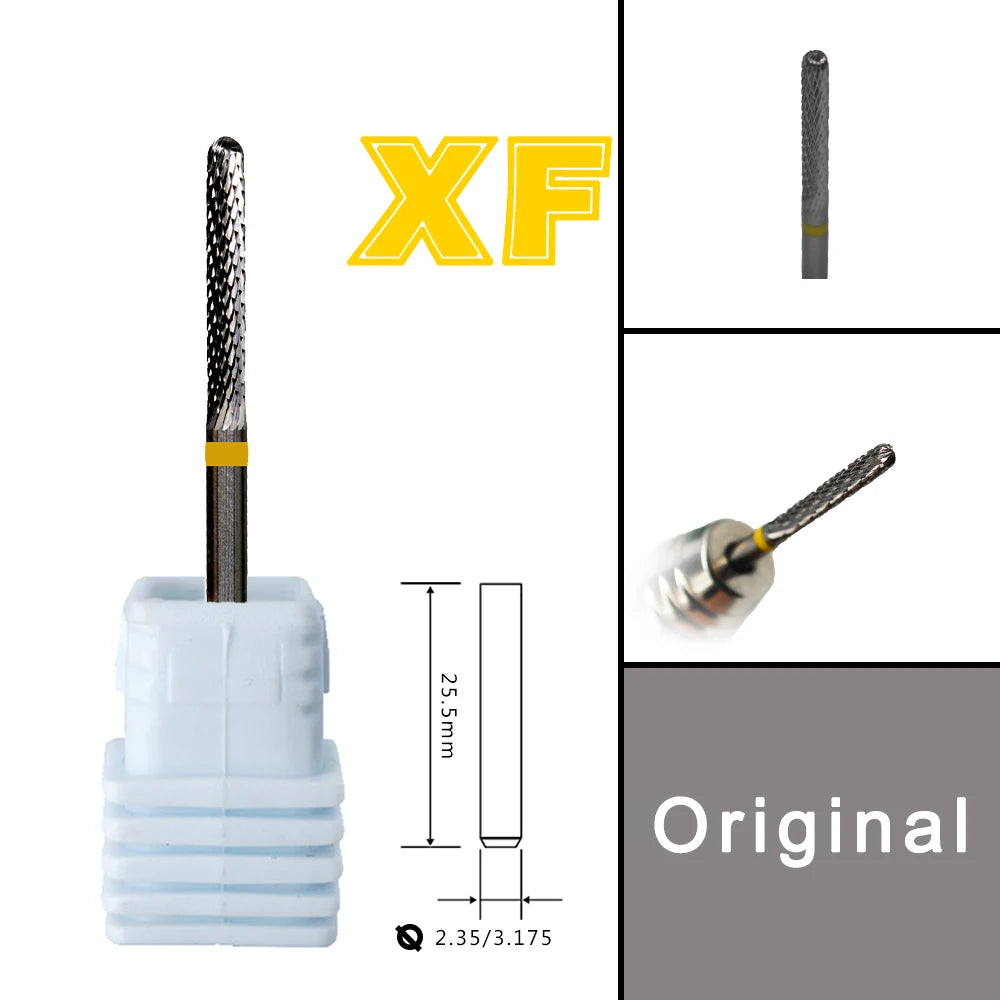 RolinStar Dental&Nail 9 type with Spiral Cut powder Carbide Burr nail drill bit cuticle clean