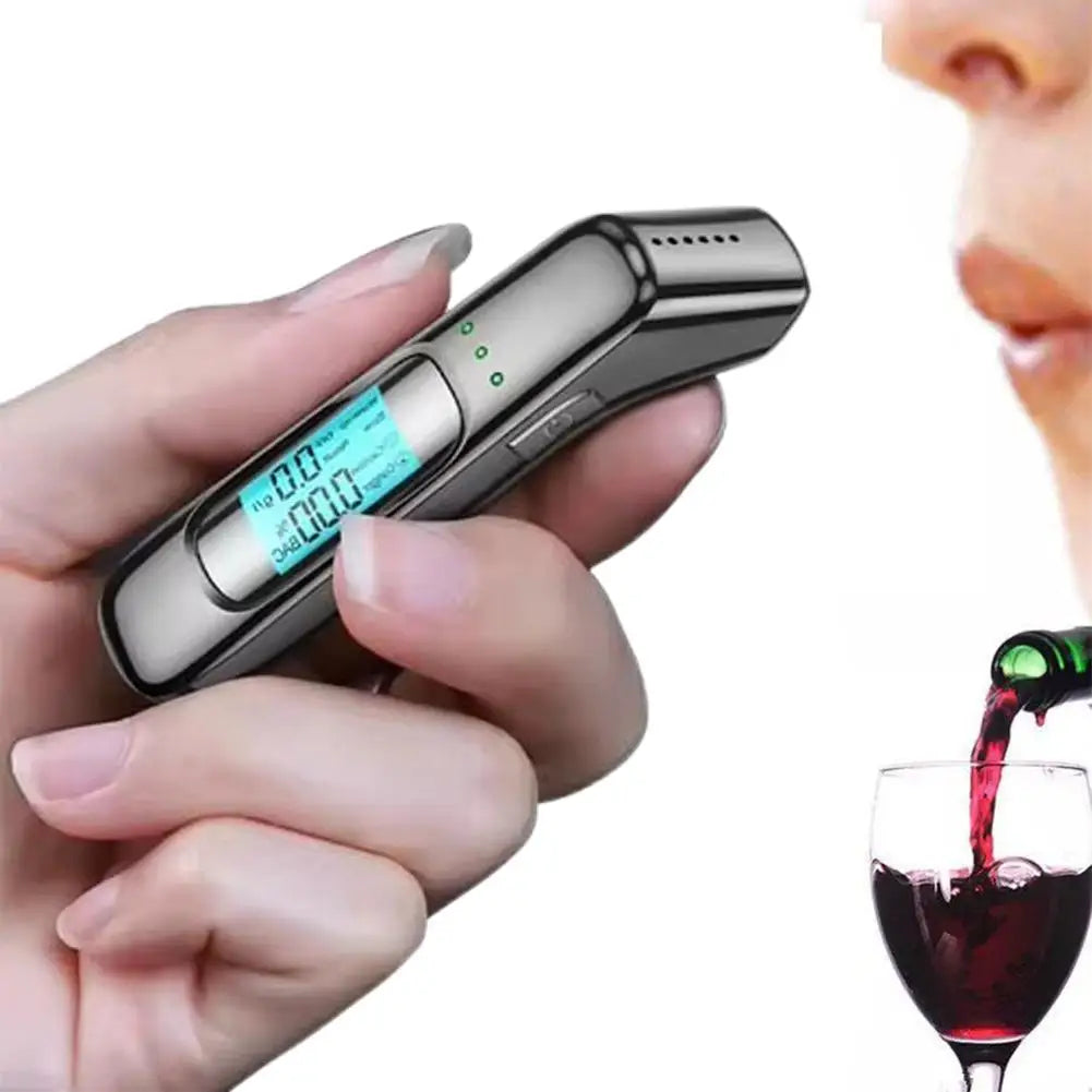 High Precision Non-contact Alcohol Tester Digital LCD Display Portable Breathalyzer Alcometer USB Rechargeable Alcohol Detector