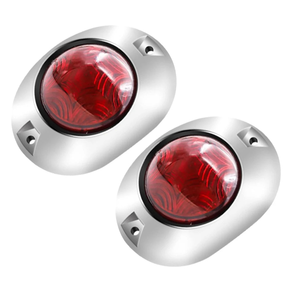 2pcs red cover red light 12V 24V 2x5LED oval side signal light strip accessories suitable for truck trailers