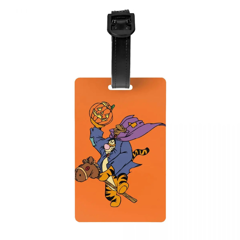 Custom My Friends Cartoon T-Tigger Pooh Luggage Tag Privacy Protection Baggage Tags Travel Bag Labels Suitcase
