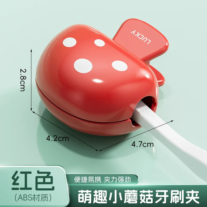 Mushroom toothbrush clip, travel toothbrush cover, dustproof toothbrush head protection clip, household outdoor storage box