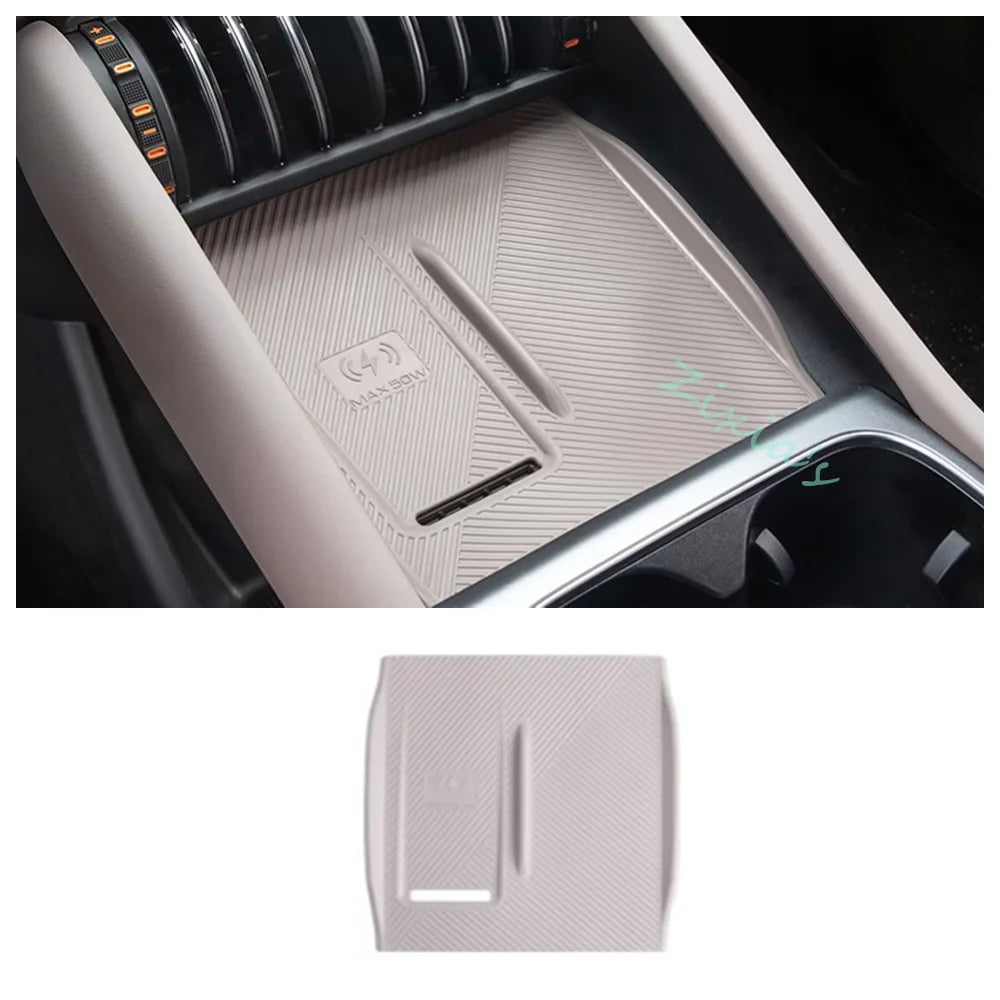 For BYD Atto 3 Evo Yuan Plus 2026 2027 Car Silicone Wireless Charging Pad Cup Cover Storage box Protective Interior Accessories