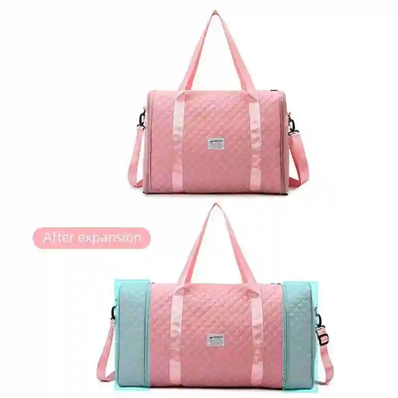 Expandable large-capacity travel bag, portable folding luggage storage bag, handbag, travel clothing storage bag, shoulder bag
