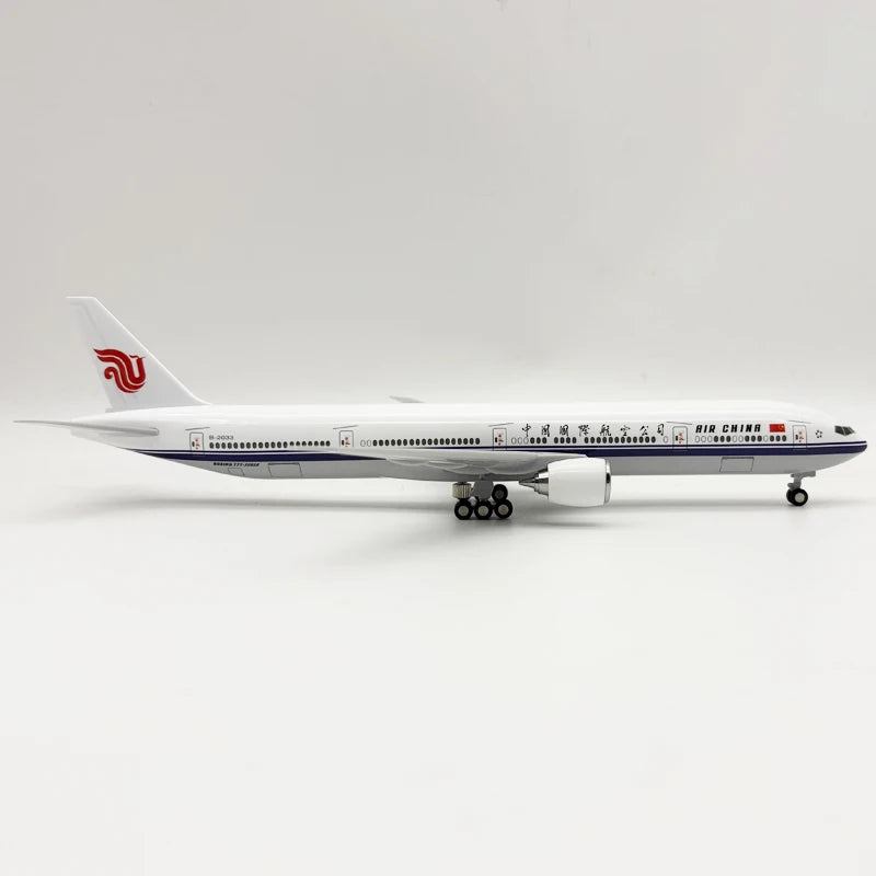30cm Miniature Airplane Air China B777 Resin Diecast Plane Model Kit With Wheels Base For Collection Display Or Boys Gift