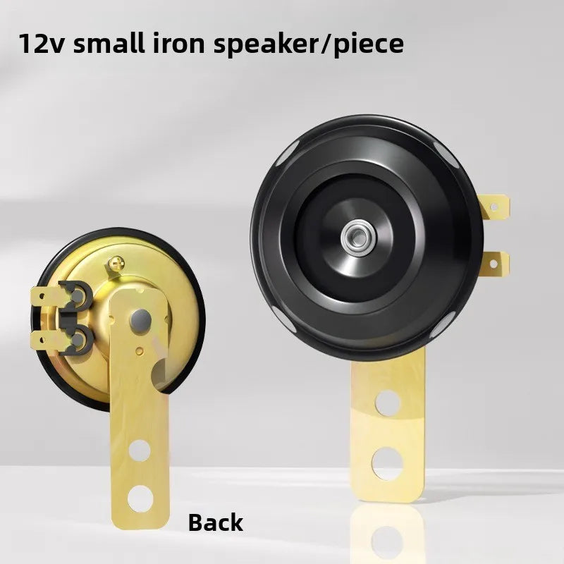 Motorcycle Horn 12V Super Loud Waterproof Round Speaker Universal Scooter Motorbike E-Bikes Mopeds Electric Horn Kit Accessories