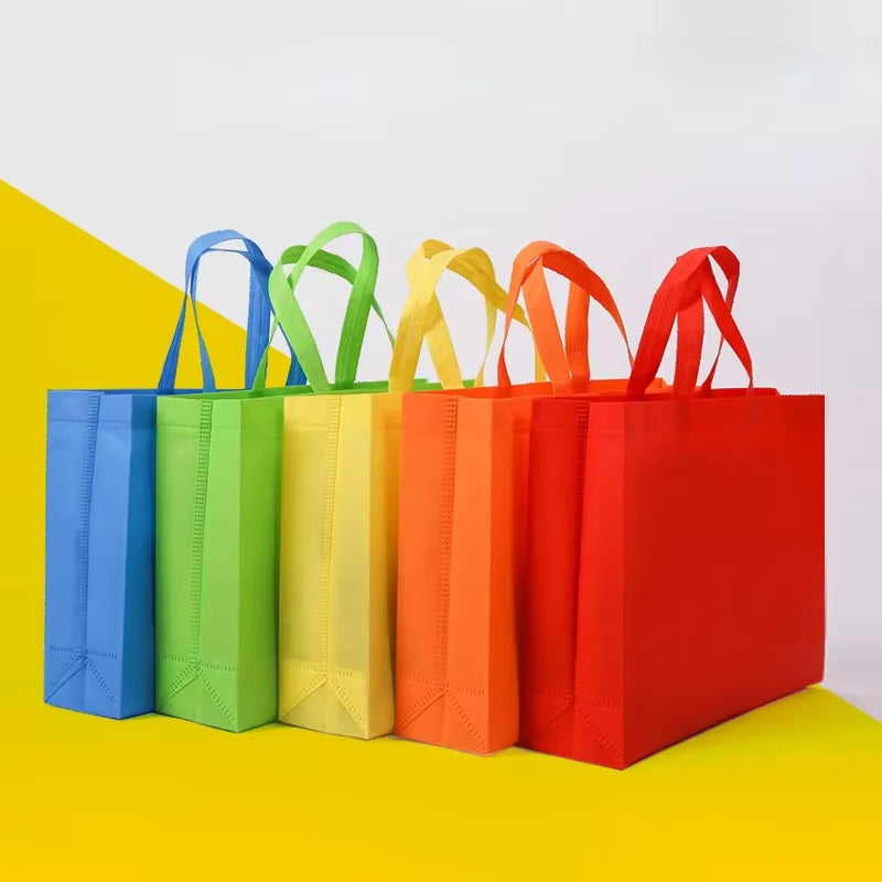 10PCS Thickened Nonwoven Tote Bags Wholesale Customized LOGO ECO-friendly Clothes Shoes Packaging Bags Gift Bags Shopping Bags
