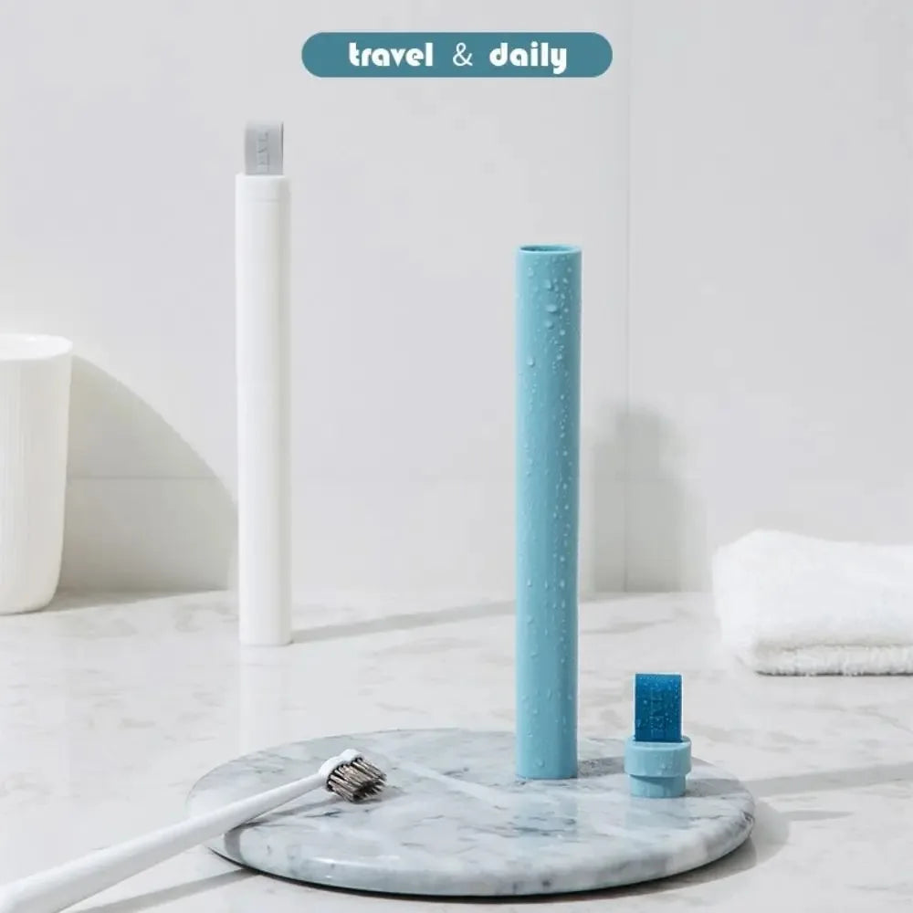 Portable Plastic Toothbrush Travel Case - Waterproof Camping Storage Box with Cover, Compact Organizer for Hiking & Bathroom