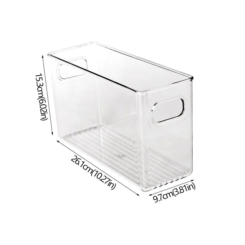 Refrigerator Organizer Bins Stackable Fridge Food Storage Box With Handle Clear Plastic Pantry Freezer Organizer Tool
