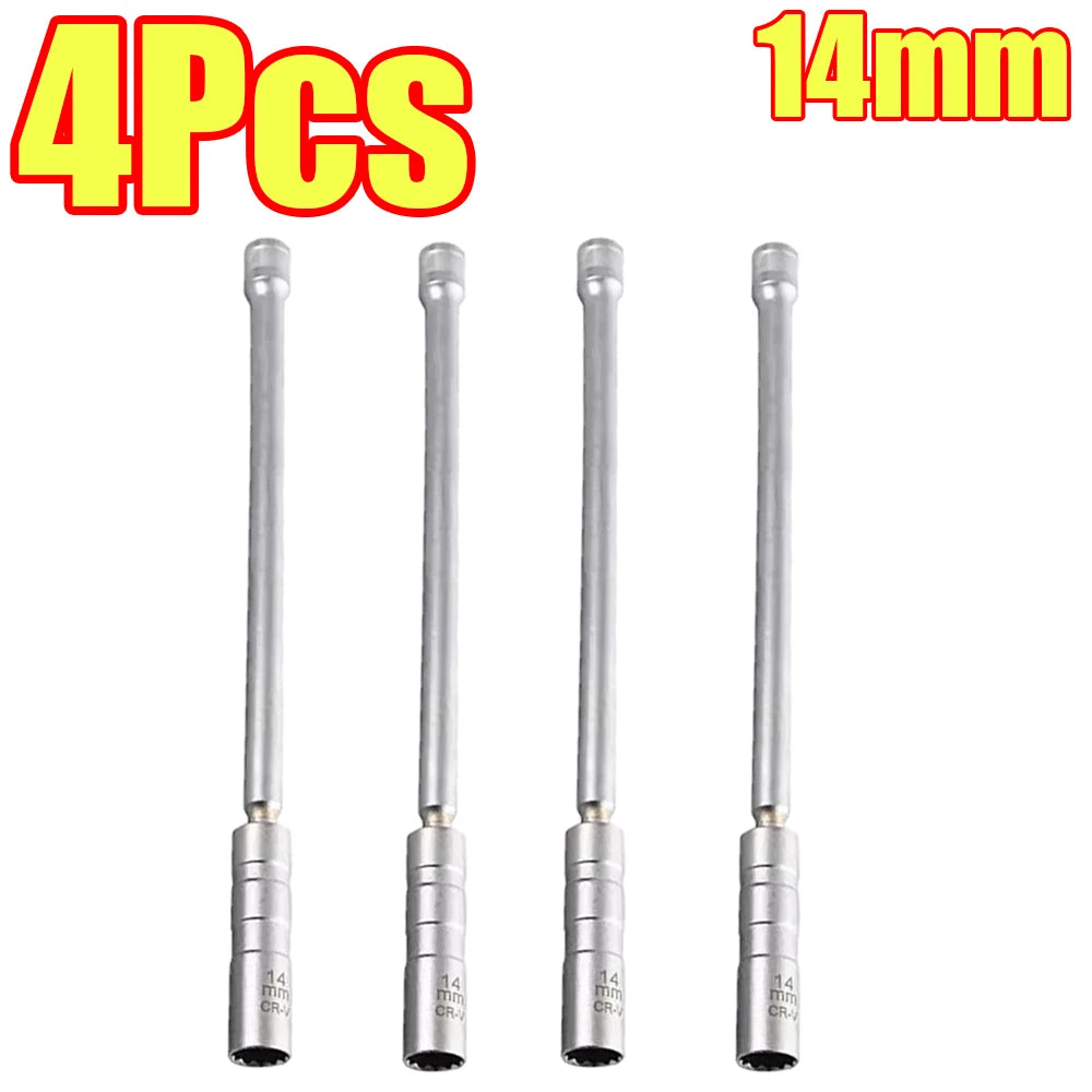 1-4Pcs Spark Plug Socket Key Magnetic 14mm 16mm Swivel Thin Wall Spark Plug Socke 12 Point Wall Ignition Plug Removal Tool