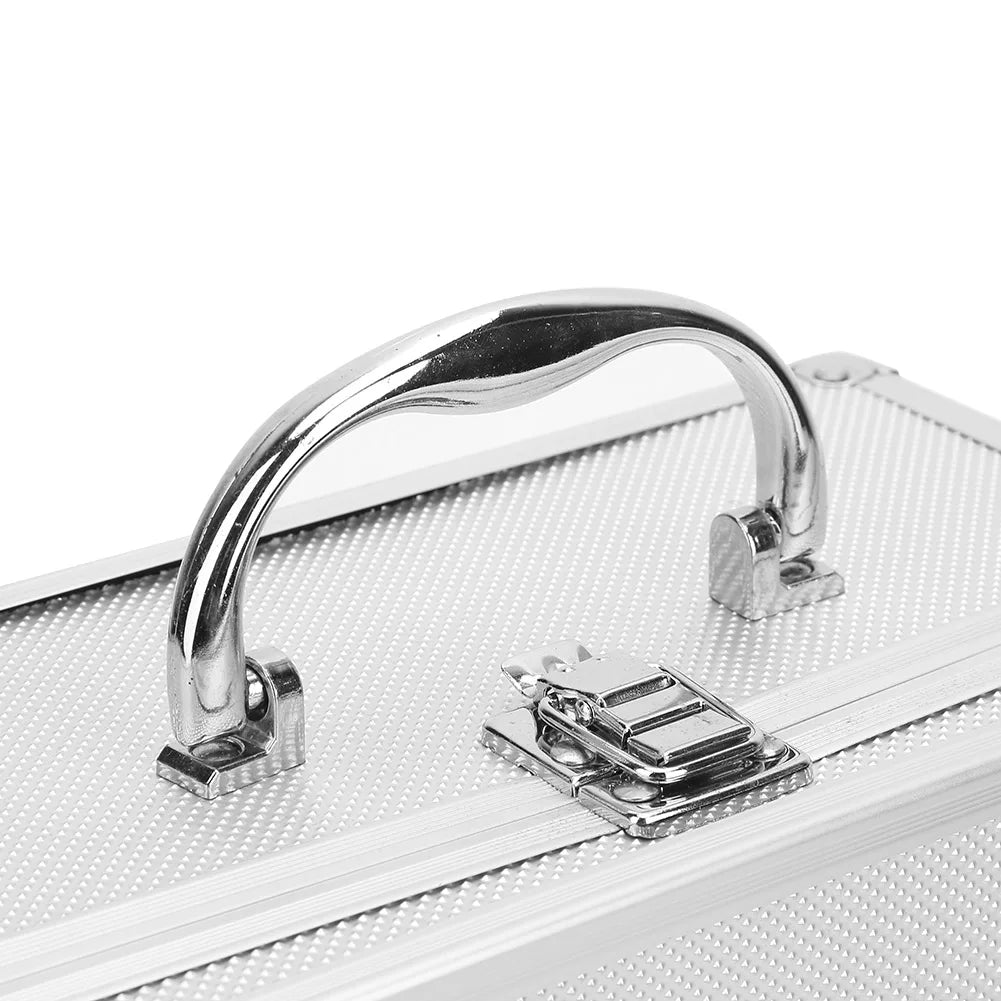 230×150×125mm Aluminum Alloy Tool box Shockproof Instrument Tool Storage Box Portable Toolbox Protective Carrying Case with Spon