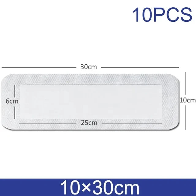 10pcs Waterproof Breathable Sterile Dressing Plaster Wound Hemostasis Sticker Cushion Adhesive First Aid Bandage Emergency Kit
