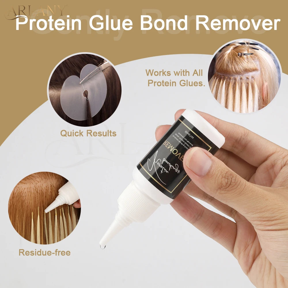 ARLANY Keratin Bonding Glue Remover Protein Glue Bond Remover for K Tip Pre-bonded Extensions Hot Melt Glue Remover Fast Remover